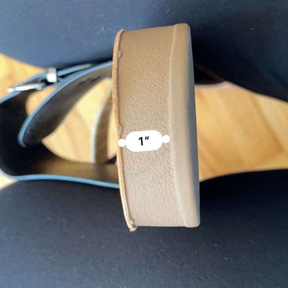 Cloudwalkers open-toe sandals with black leather buckle and raffia wood 8W wide - Picture 5 of 13